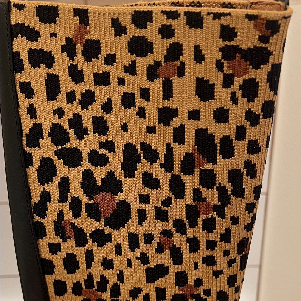 Kate Spade Mikayla Leopard Print Knee-High Boots Black Accents Size 6.5 NWOT - Picture 3 of 8